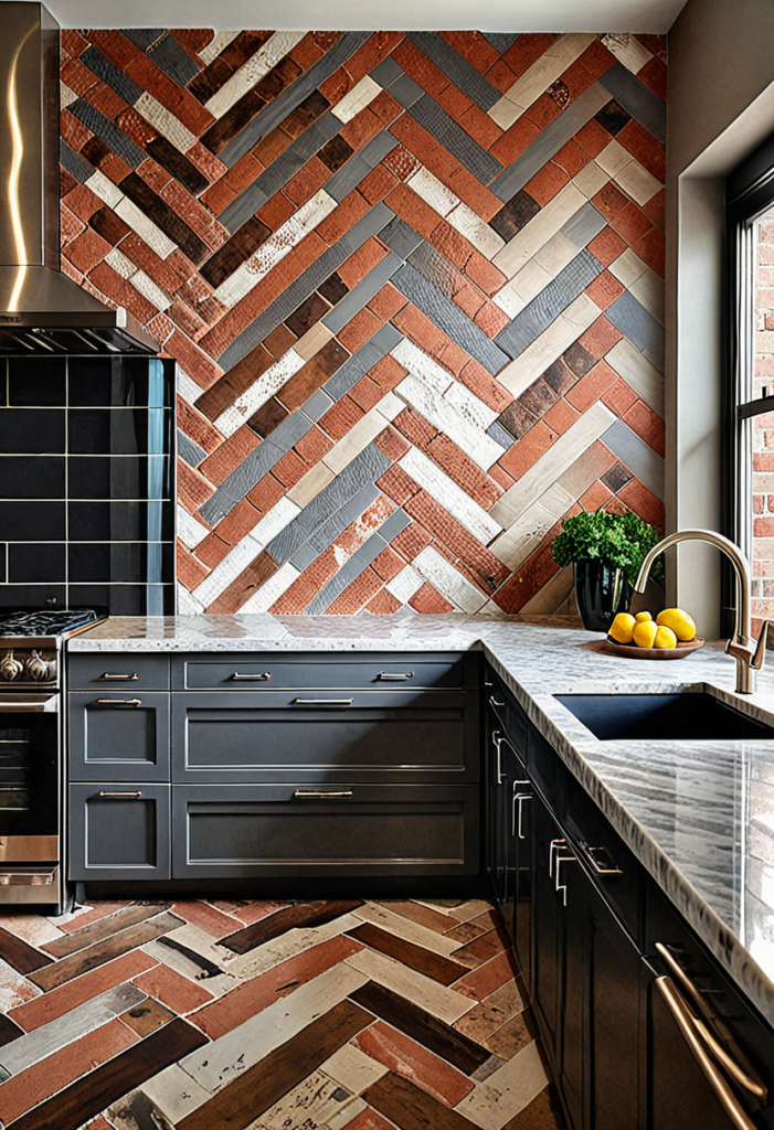 Herringbone Pattern Brick Layout