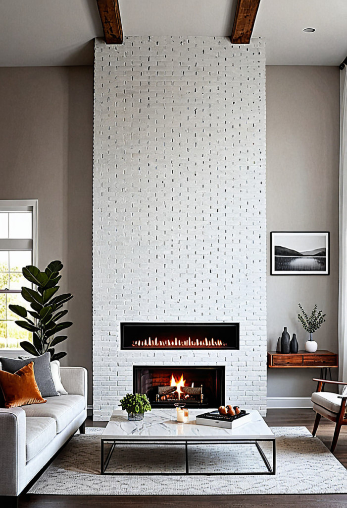 Minimalist Brick Fireplace