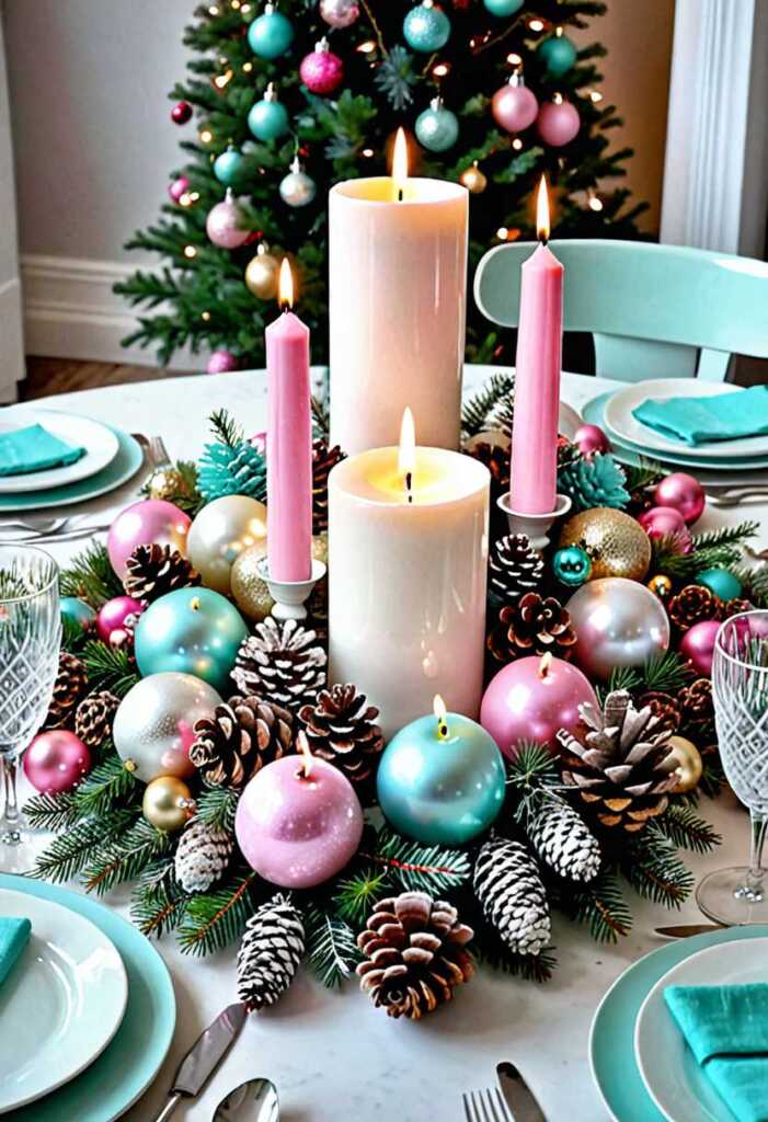 Pastel Christmas Centerpieces