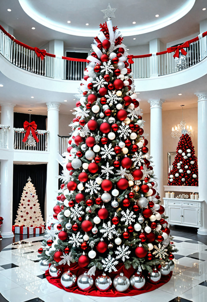 Red and White with Crystal Accents