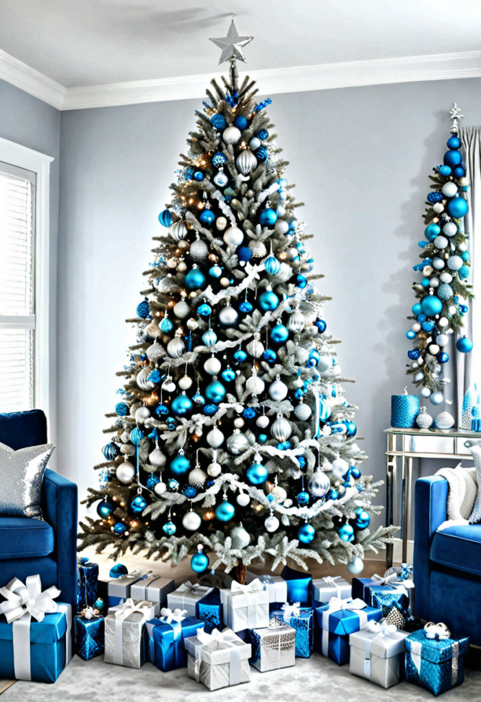 Silver and Blue Decor