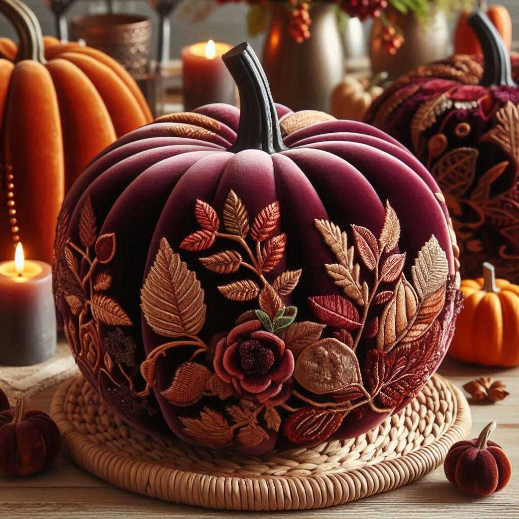 Velvet-Covered Pumpkins