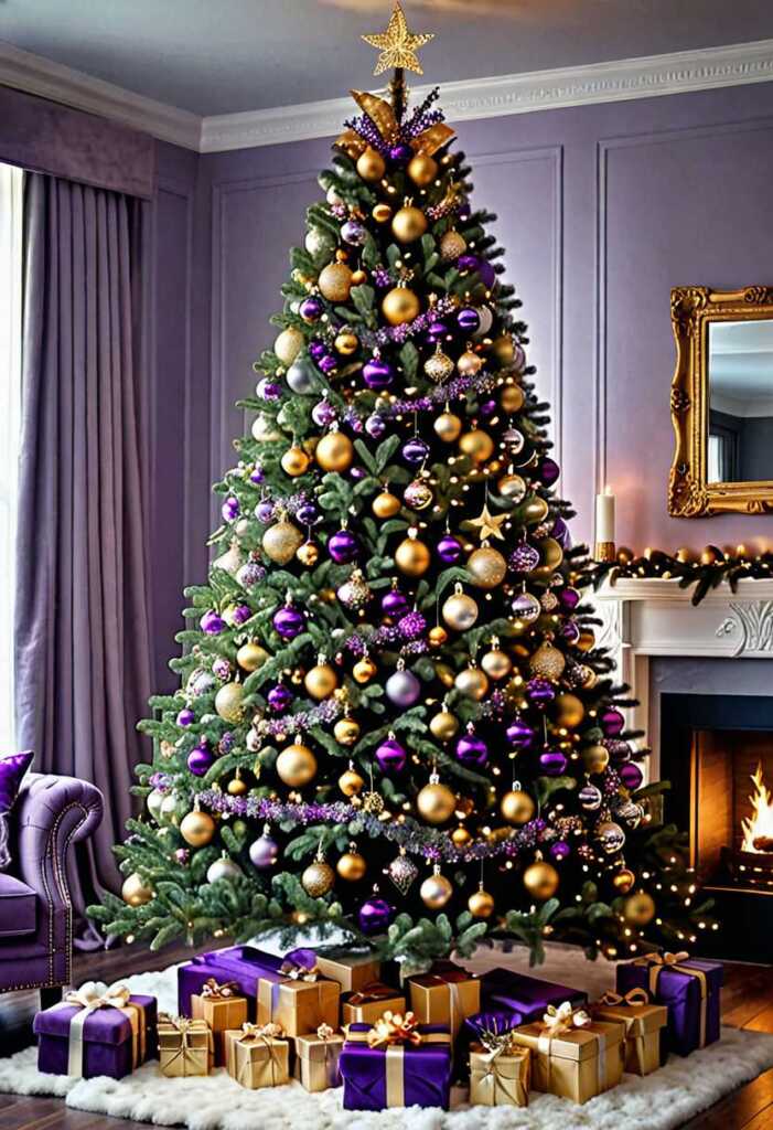 Amethyst Purple and Gold Tree