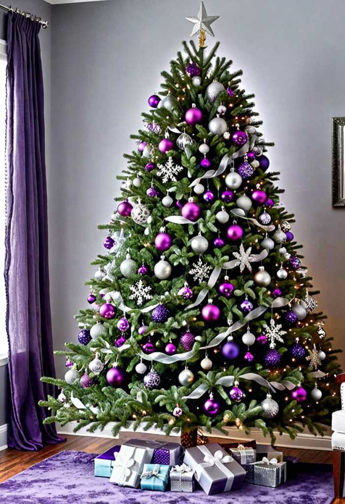 Amethyst Purple and Silver Tree