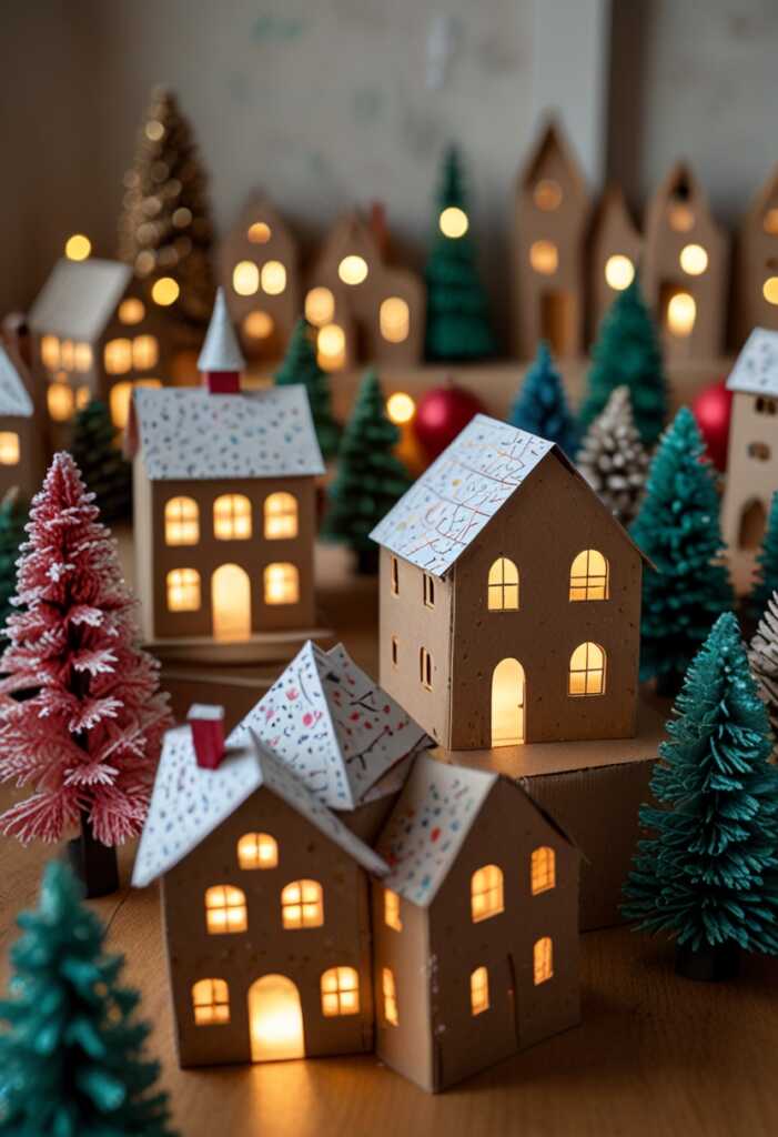 Cardboard Christmas Village