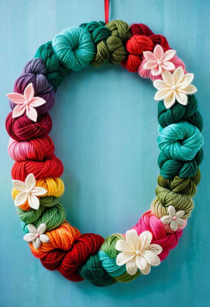 Colorful Ombre Yarn Wreath