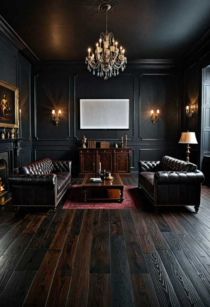 Dark Wood Floors and Furniture