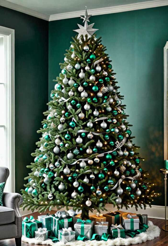 Emerald Green and Silver Tree