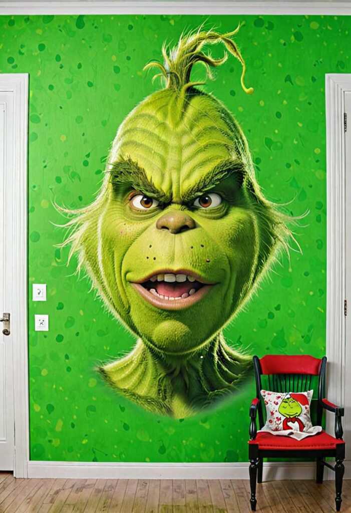 Grinch Face Wall Sticker