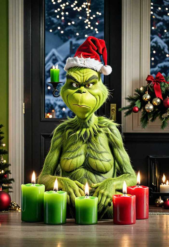 Grinch-Themed Candles and Votives