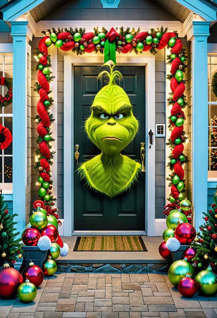 Grinch-Themed Outdoor Decor