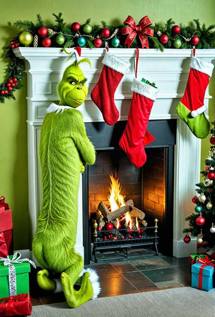 Grinch-Themed Stockings