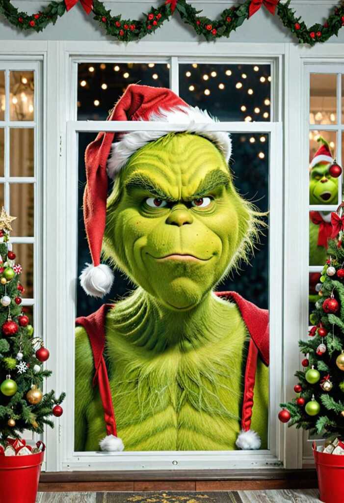 Grinchy Window Decorations