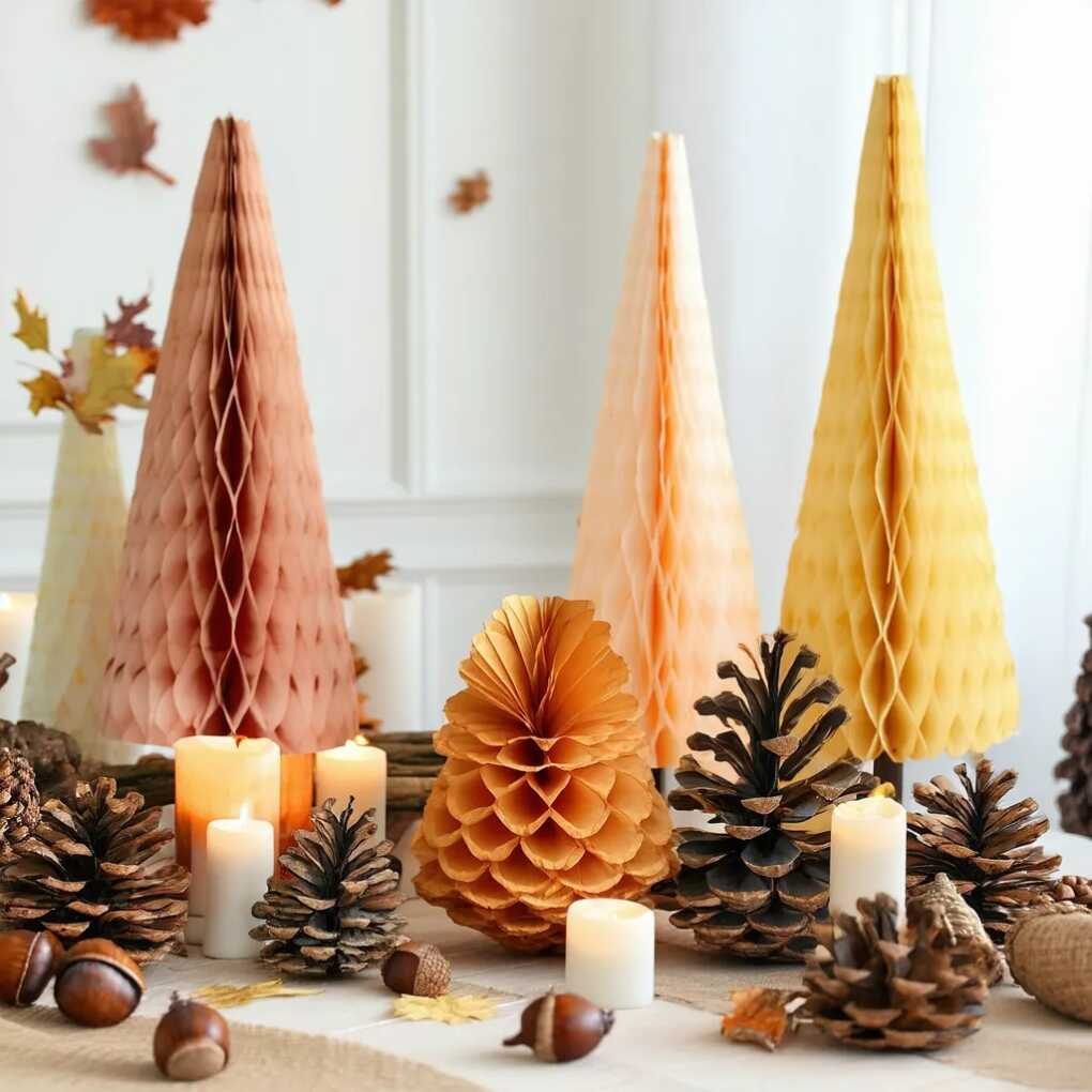 Honeycomb Pine Cones for a Woodland Theme