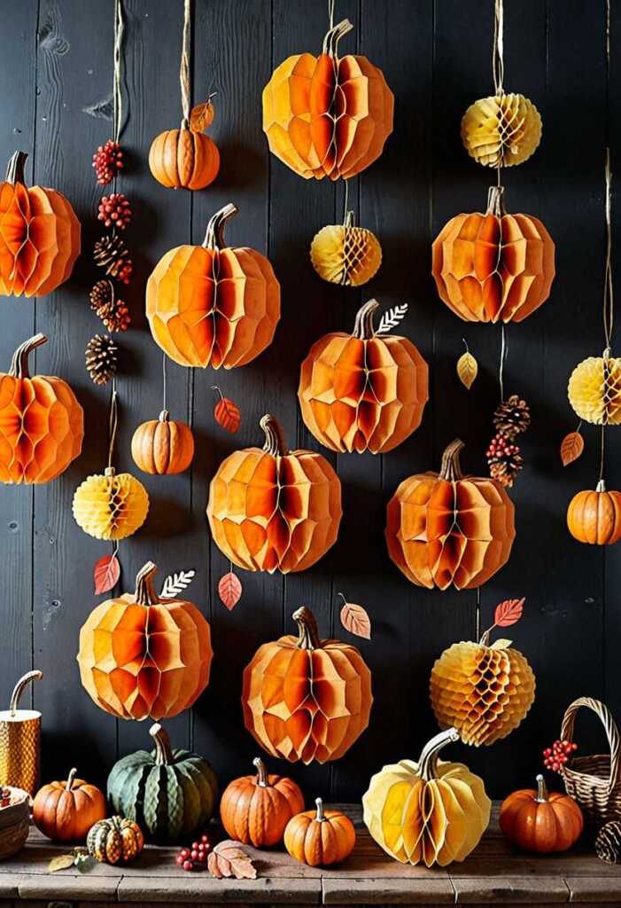 Honeycomb Pumpkins for a Rustic Touch