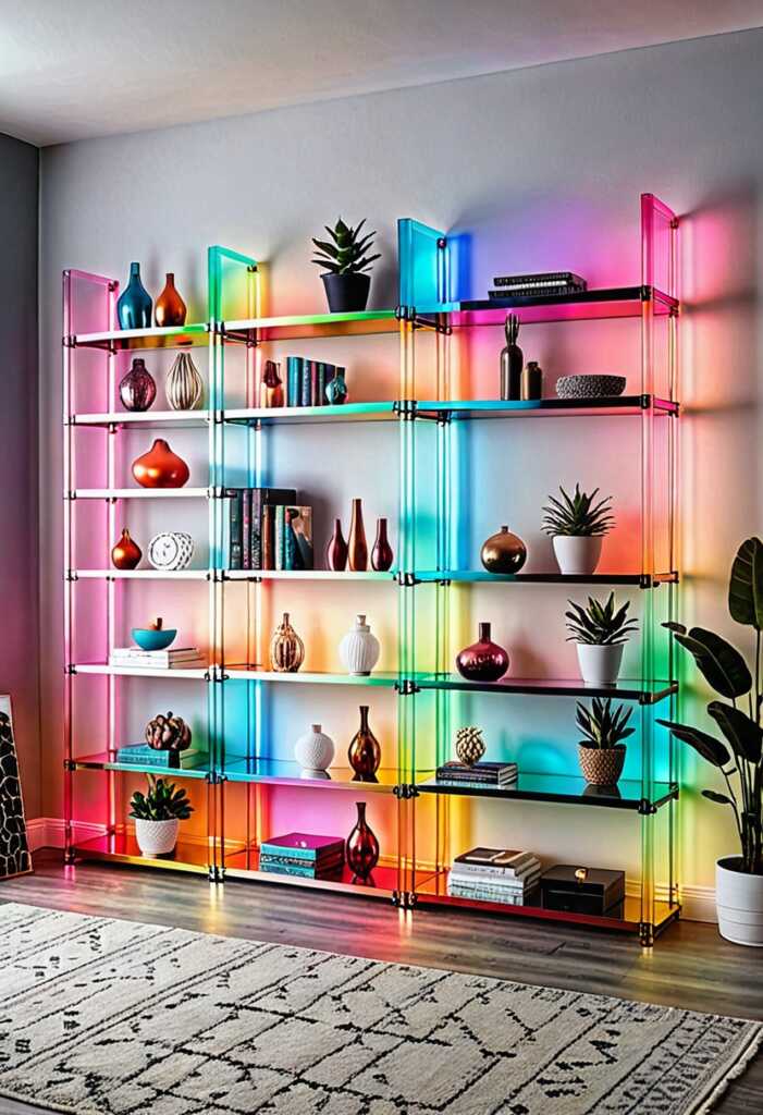 Iridescent Acrylic Shelves