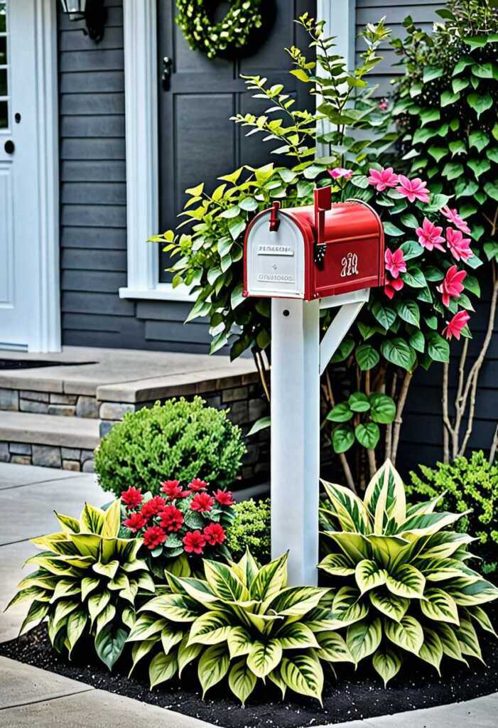 Mailbox with Mixed Greens and Flowers