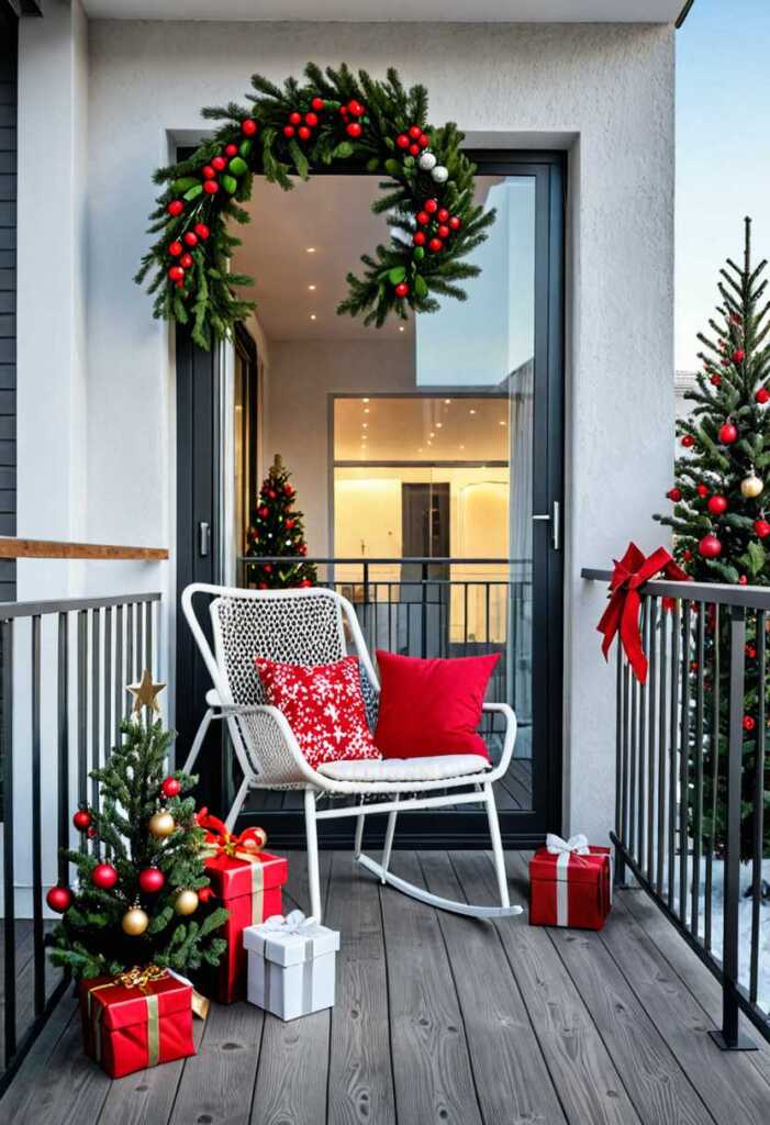 Minimalist Christmas Decor for the Balcony