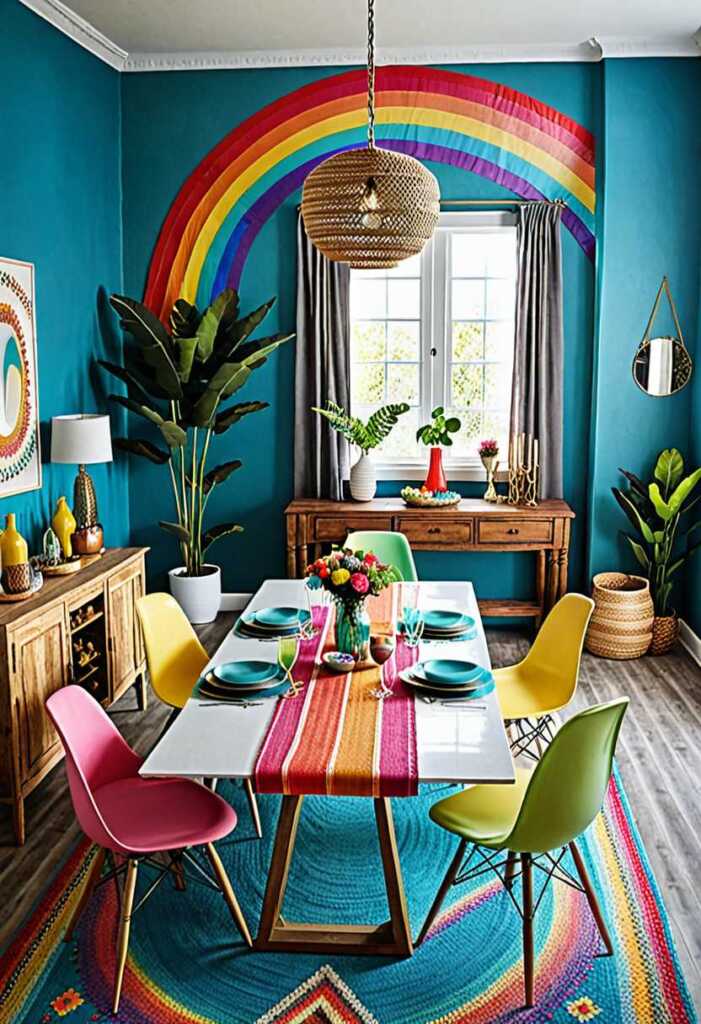 Rainbow-Themed Dining Room