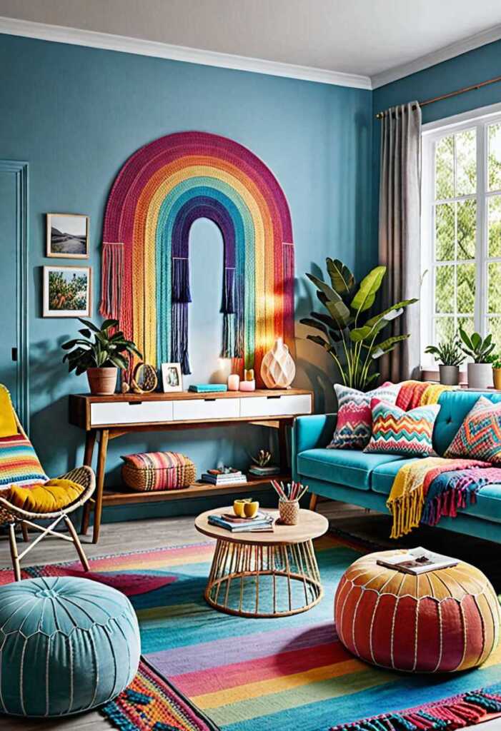 Rainbow-Themed Living Room