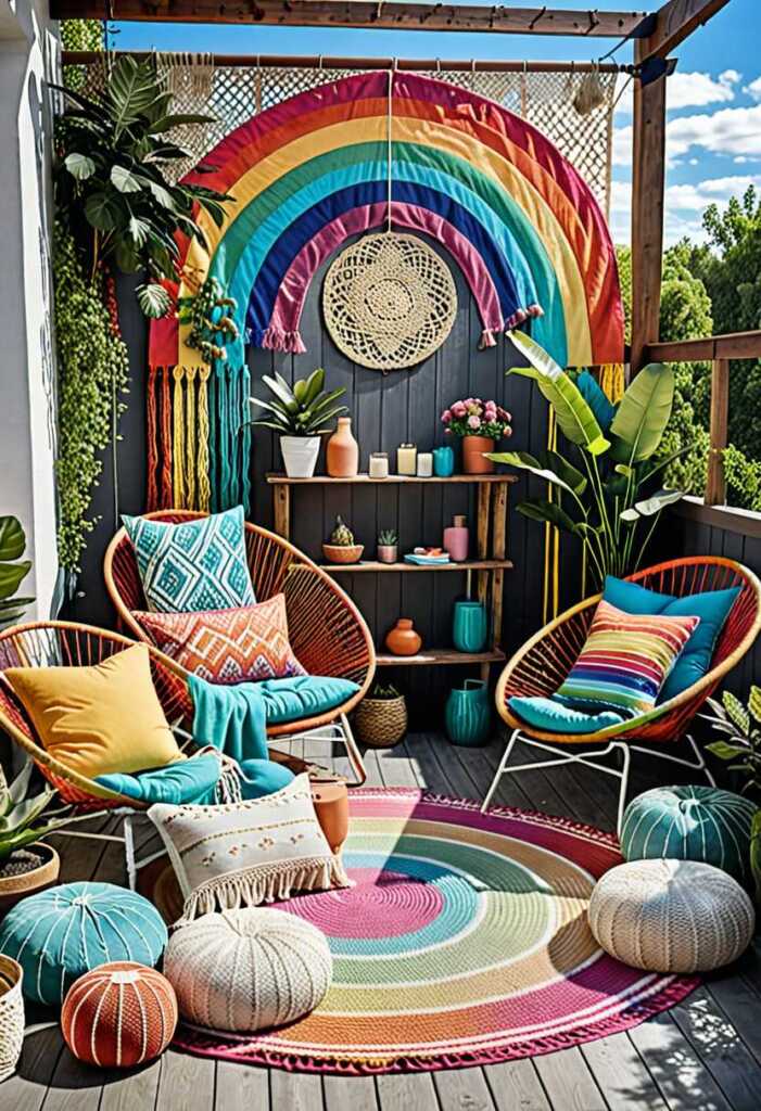 Rainbow-Themed Outdoor Space