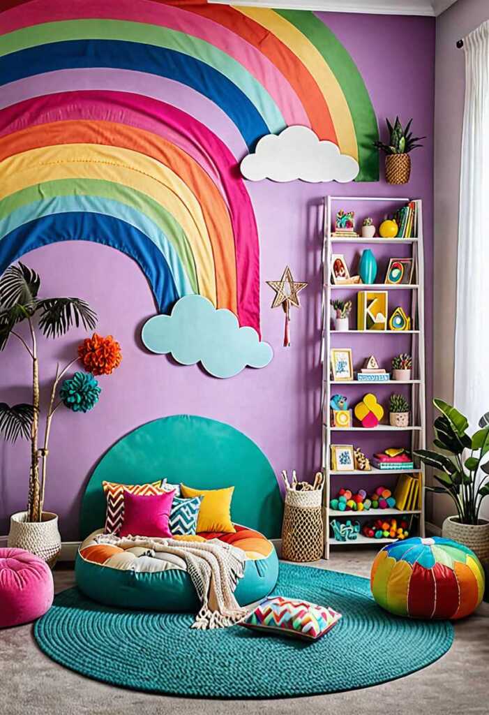 Rainbow-Themed Playroom