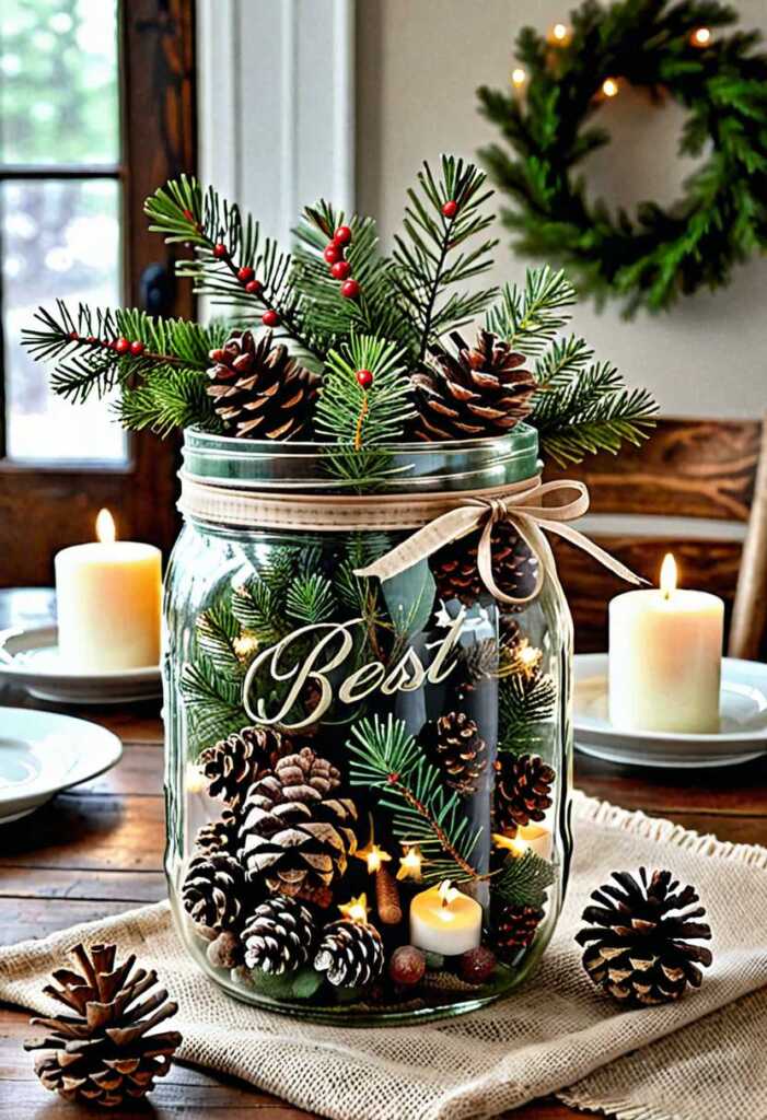 Rustic Mason Jar Centerpiece