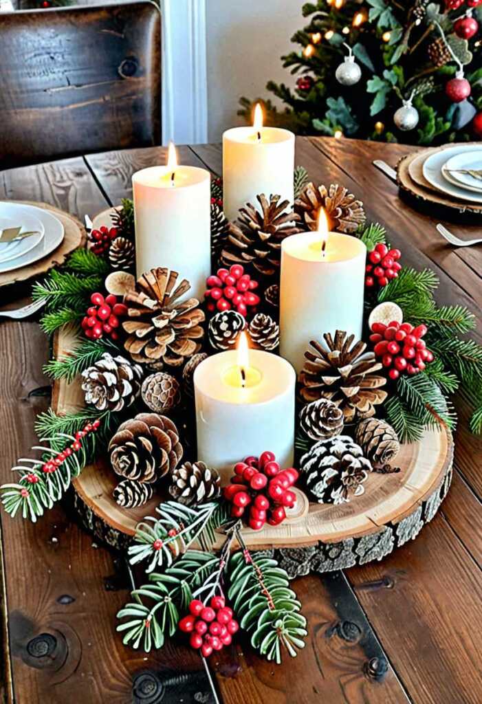 Rustic Wood Slice Centerpiece