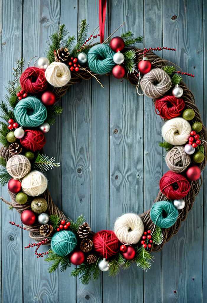 Rustic Wood and Yarn Wreath