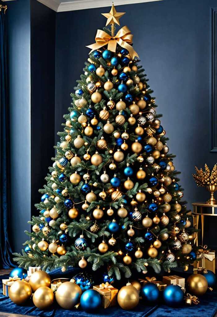 Sapphire Blue and Gold Tree