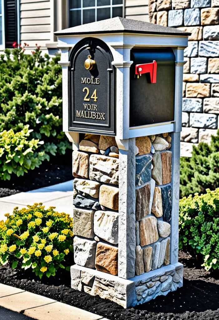 Stone Mailbox Post