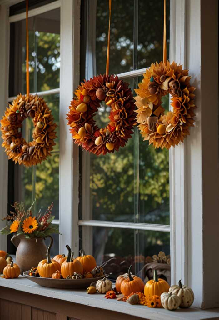 Thanksgiving Themed Window Decor