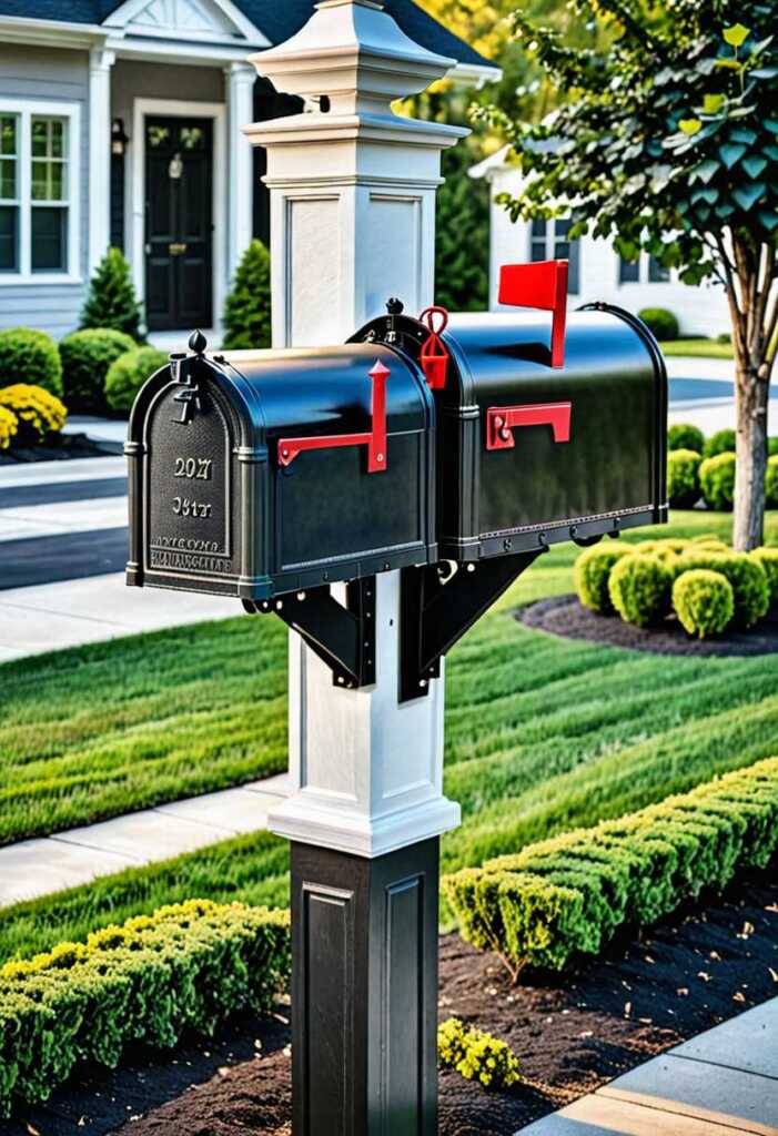 Traditional Two-mailbox Post