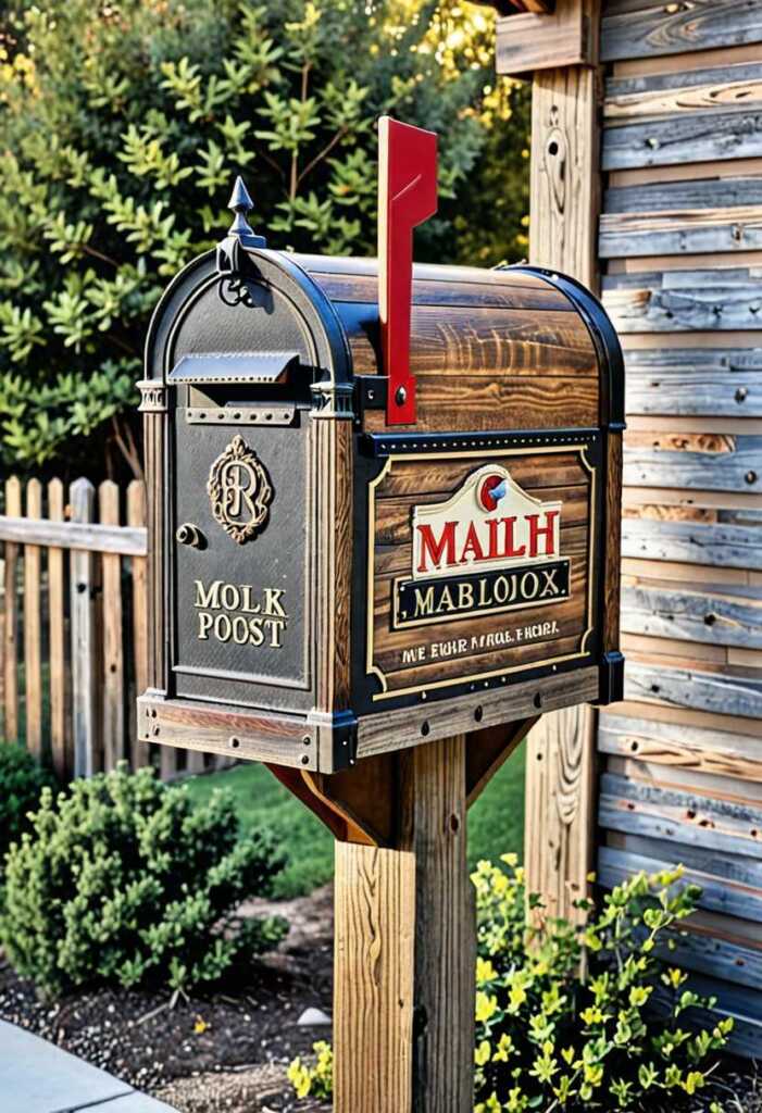 Vintage Western-style Mailbox Post