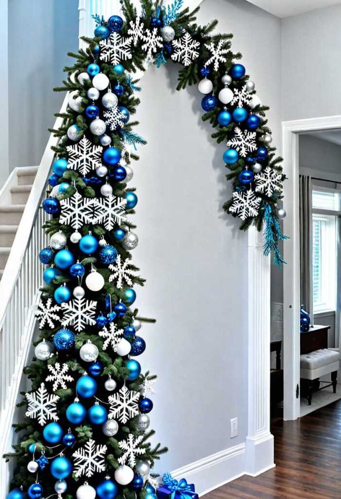 Blue and White Snowflakes Garland