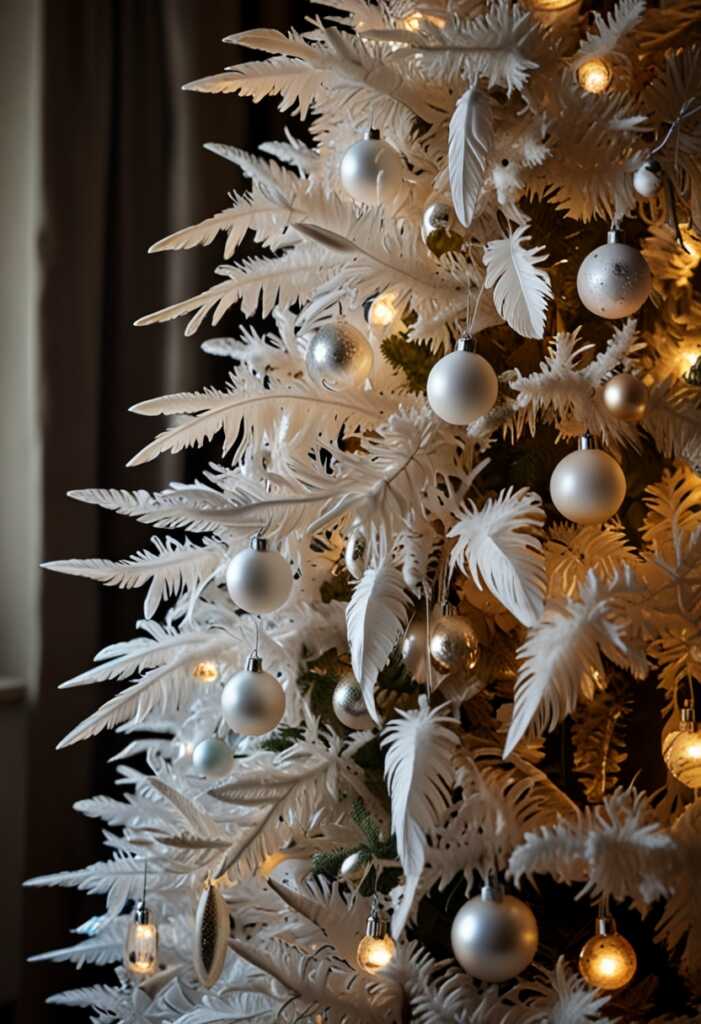 Classic White Feather Ornaments