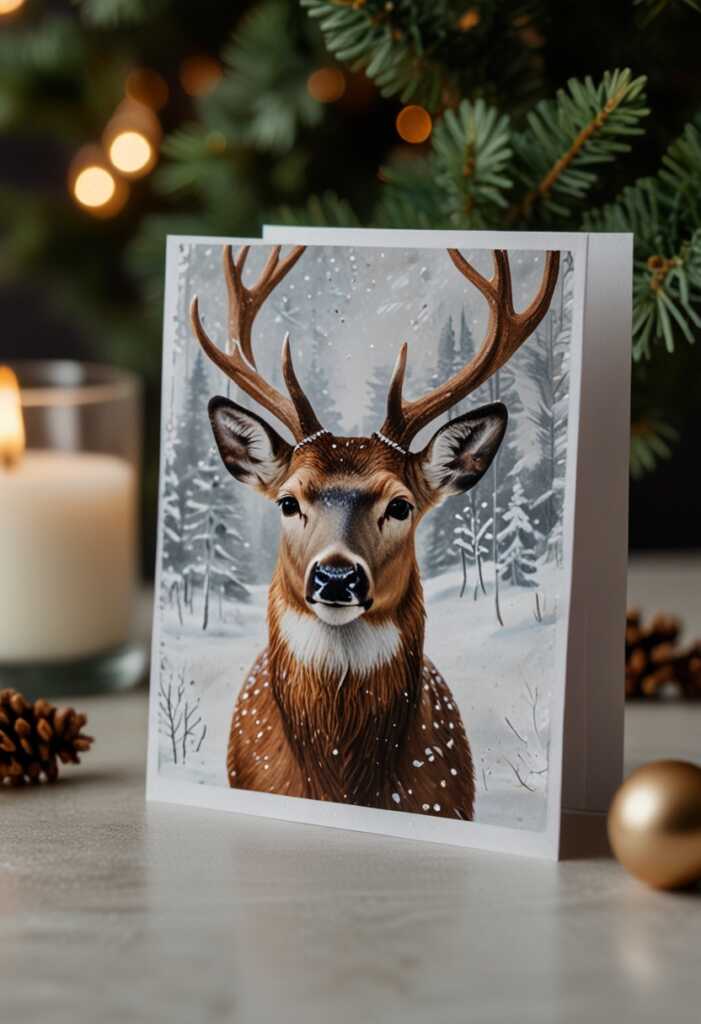 Deer-Themed Christmas Cards