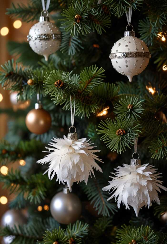 Feather and Bell Ornaments