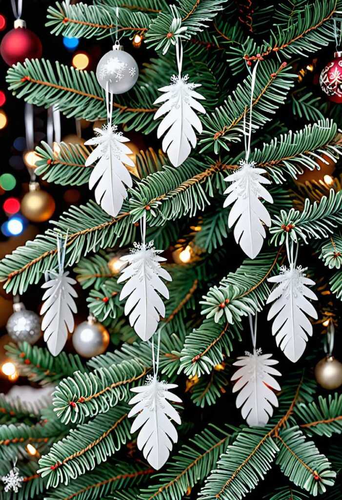 Feather and Snowflake Ornaments