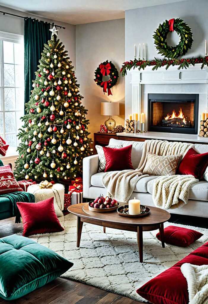 Festive Throw Pillows and Blankets