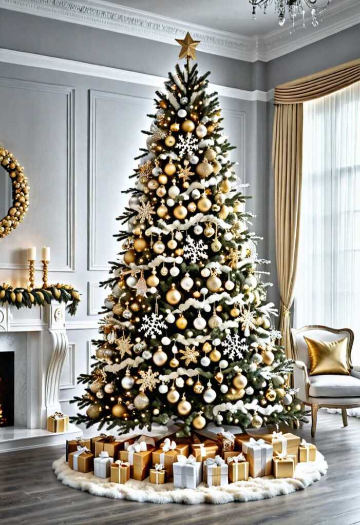 Gold and White Christmas Tree