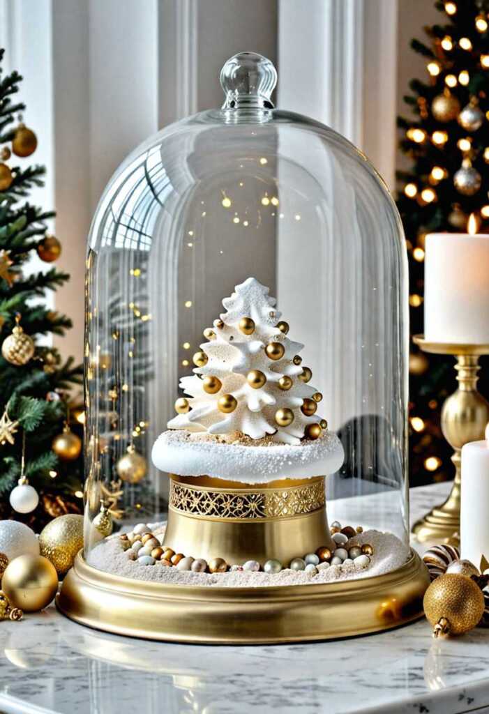 Gold and White Cloche