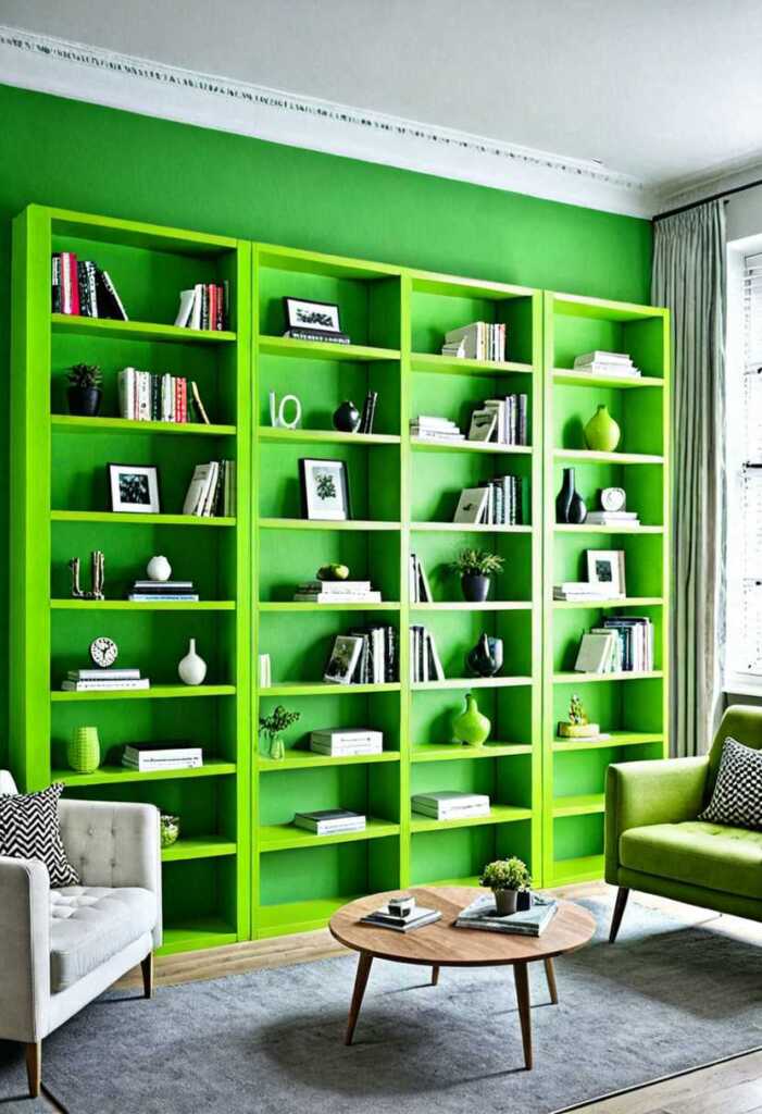 Lime Green Bookshelf