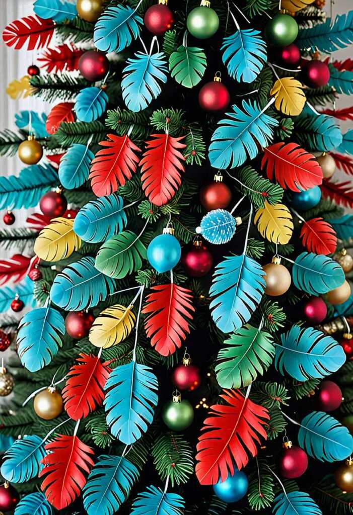 Multi-Colored Feather Ornaments