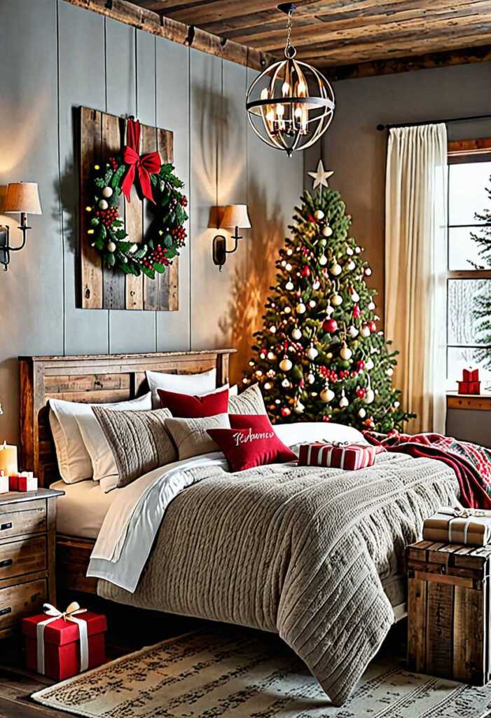 Rustic Christmas Bedroom Decor