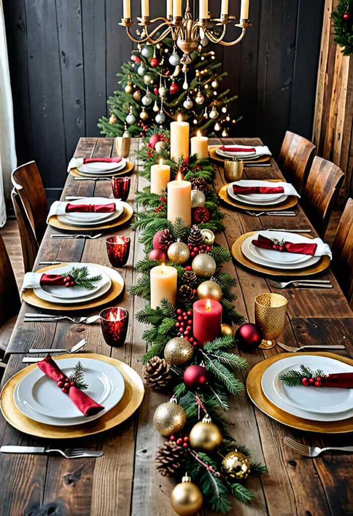 Rustic Christmas Dining Room Decor