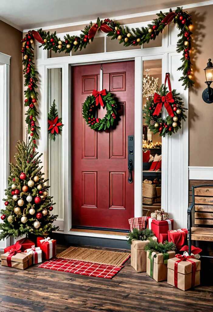 Rustic Christmas Entryway Decor