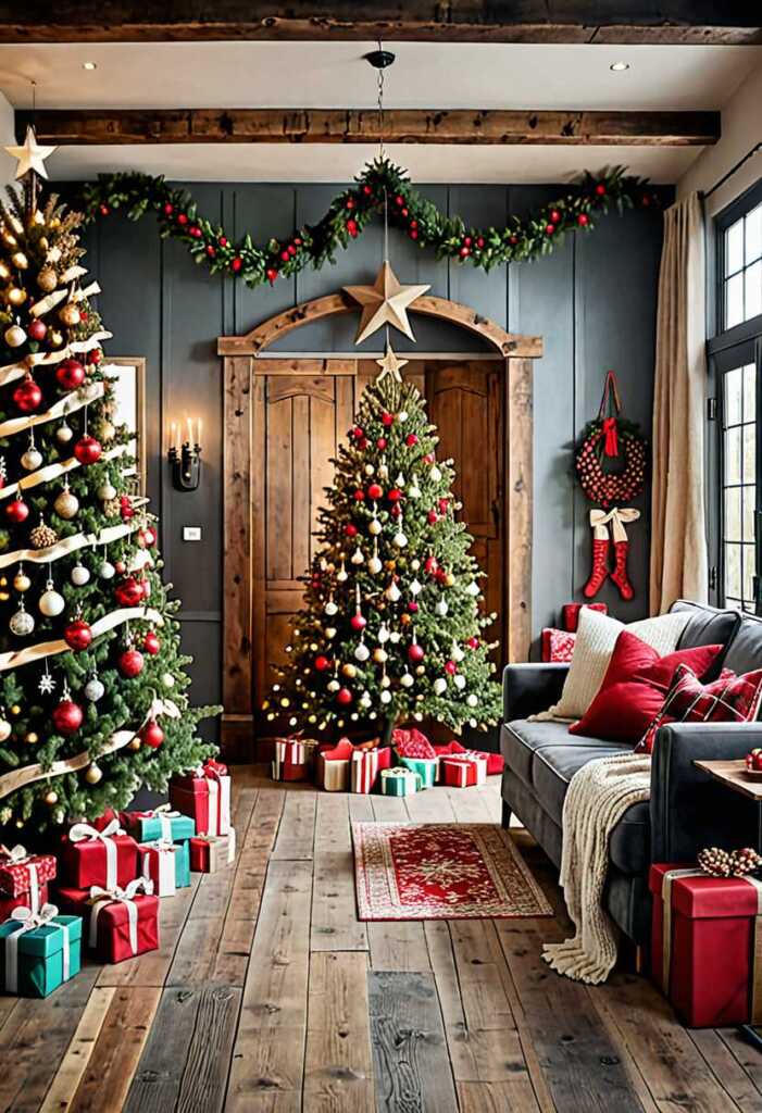 Rustic Christmas Hall Decor