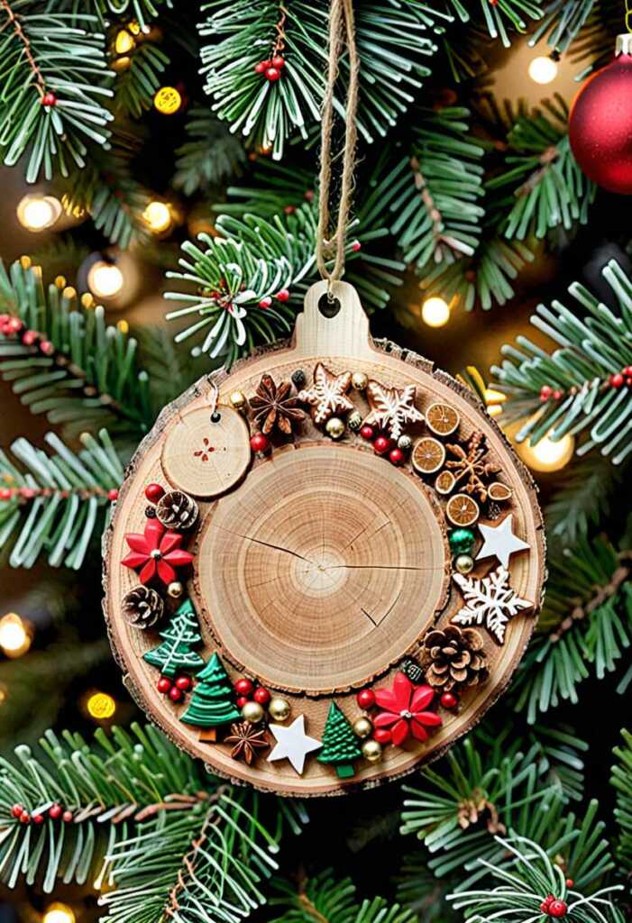 Wood Slice Ornaments with Photos