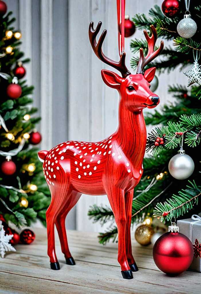 Wooden Deer Ornaments